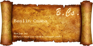 Beslin Csaba névjegykártya